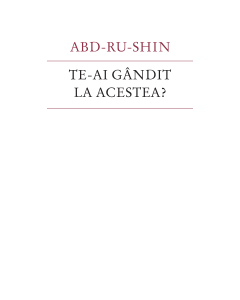 Te-ai gândit la acestea?